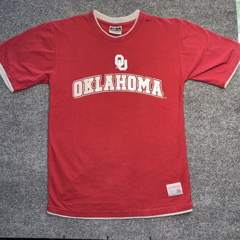 Vintage Colosseum Oklahoma Football Youths M Medium Red Jersey Knit T-Shirt